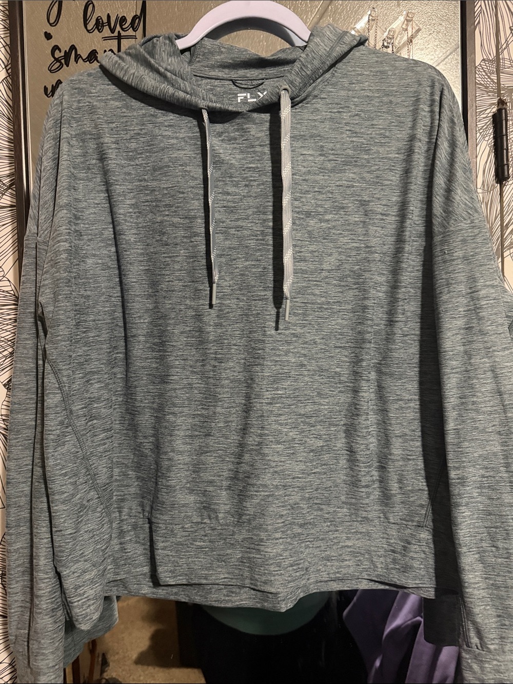 FLY Lightweight Blue Heather Women's Hoodie